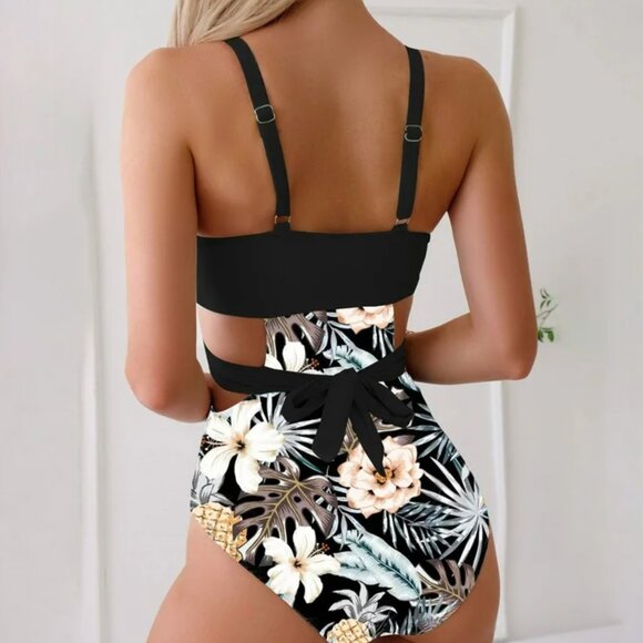 Floral Bikini Tankini Tummy Control Swimwear - Picture 3 of 9